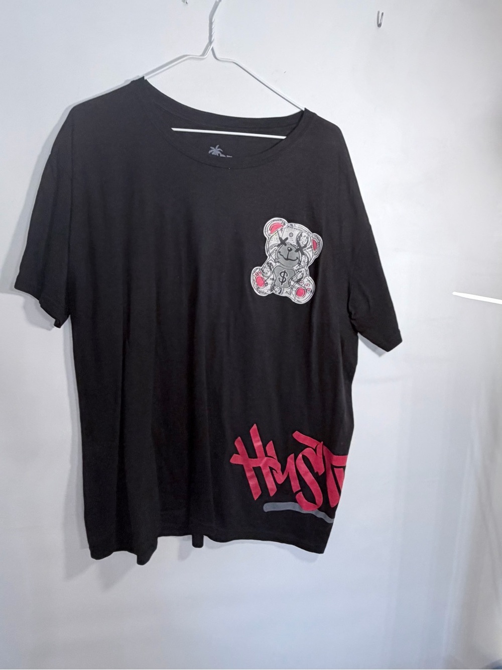 Vibe Black Tee with Red Graphic Accents